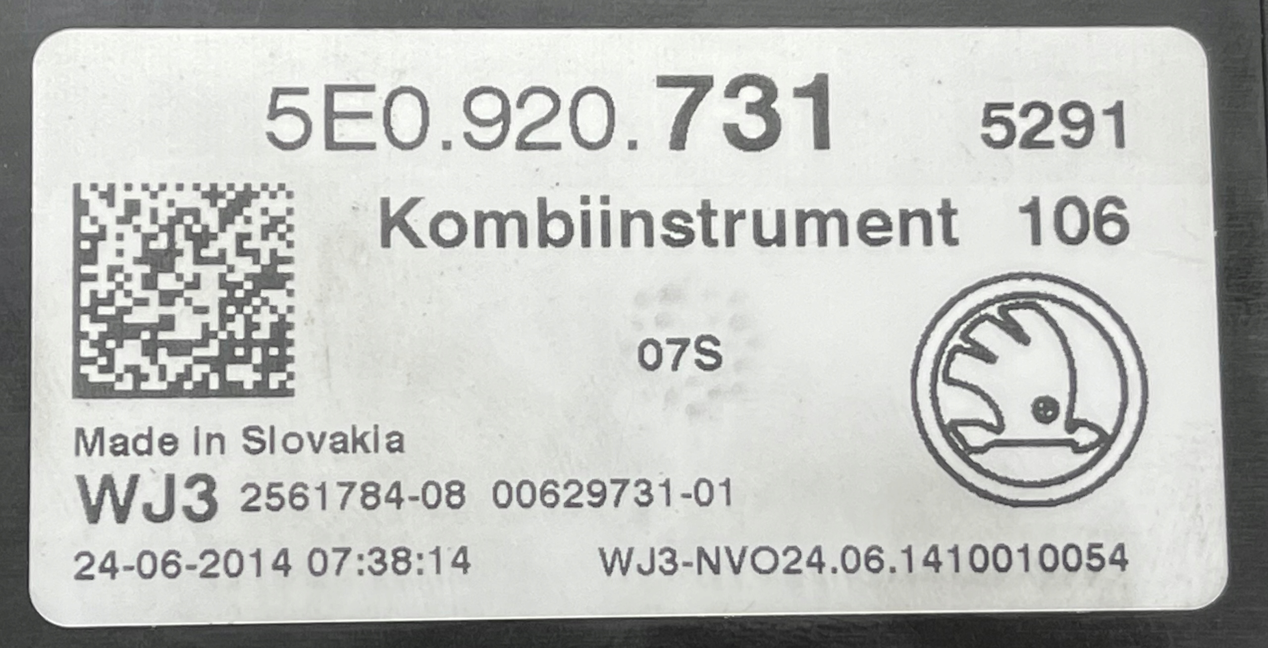 A344 SKODA OCTAVIA III 3 dials dials 5E0920731