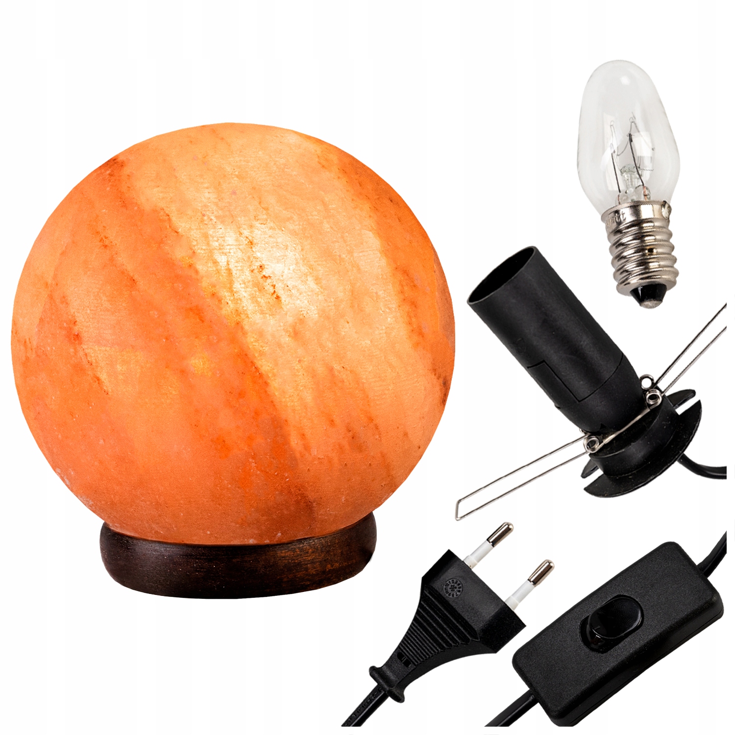 Solná Lampa Kula kulatá z himalájské soli přírodní Čistič lampička