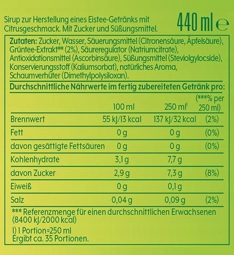 Syrop do Soda Stream green ICE TEA 440ml EAN (GTIN) 8719128117850