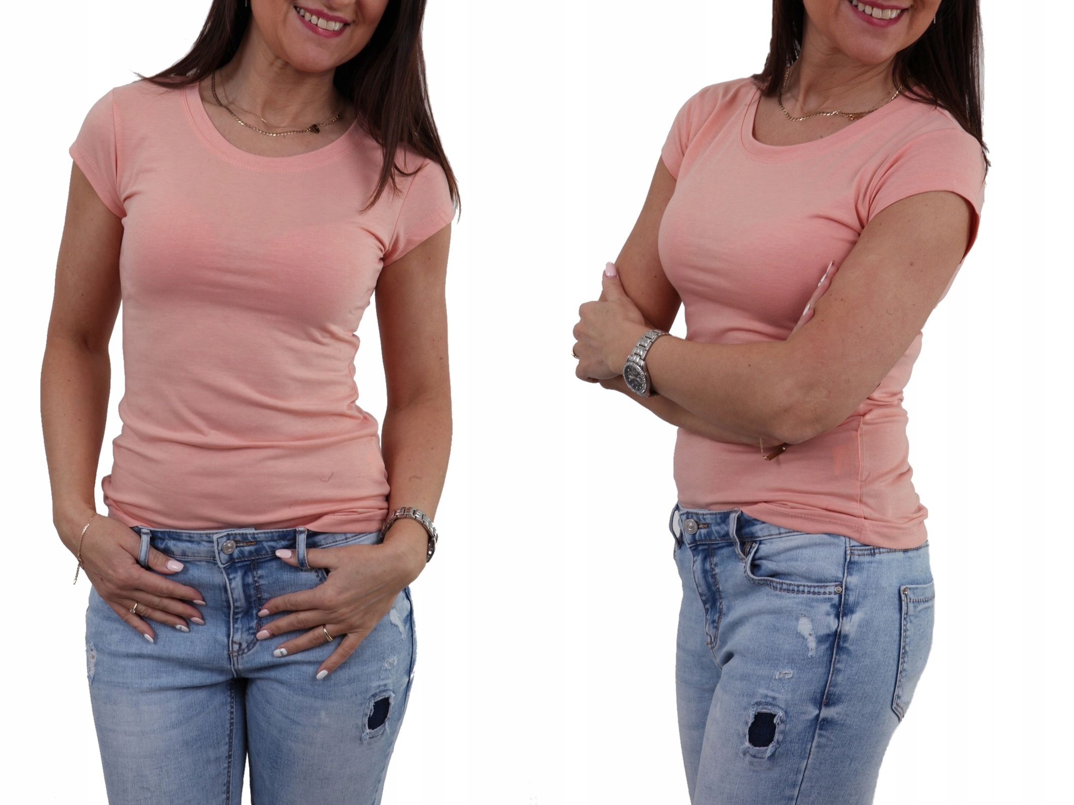 

Klasyczna Bluzka Gładka Basic Koszulka Kolory *38