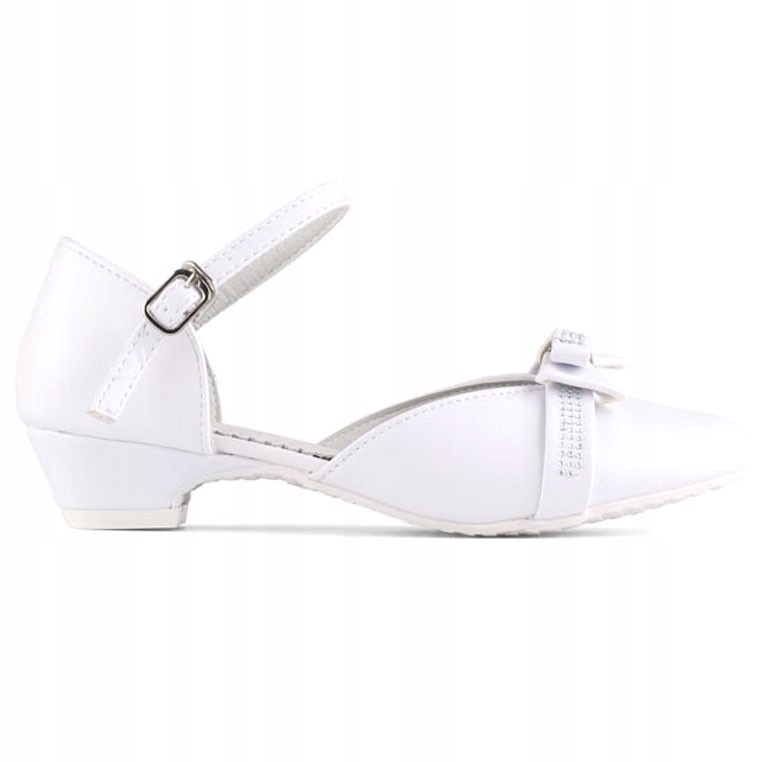 

Buty na komunię dla dziewczynki białe balerinki