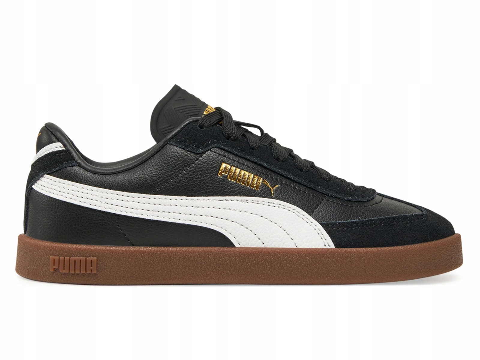 Sportovní boty Puma Club Jr 401489-01 pro mládež juniorské černé kožené 38,5