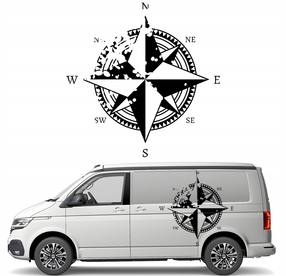 Samolepka Grafika pro karavan Kompas Růže Větrů 90x90