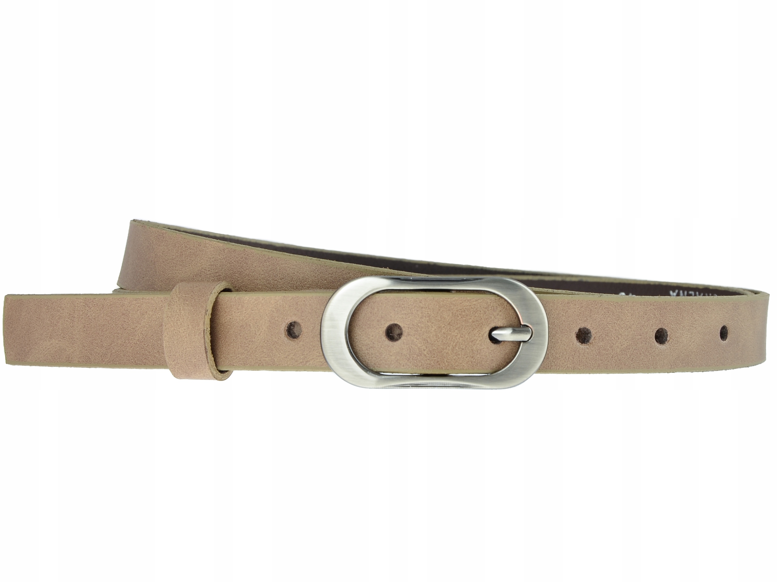 

Pasek damski Skórzany do spodni Beżowy 2cm 120 XL
