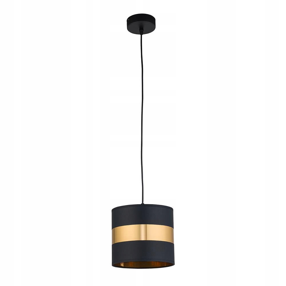 Tk Lighting Moderní závěsná lampa Paris zlato černé látkové stínidlo
