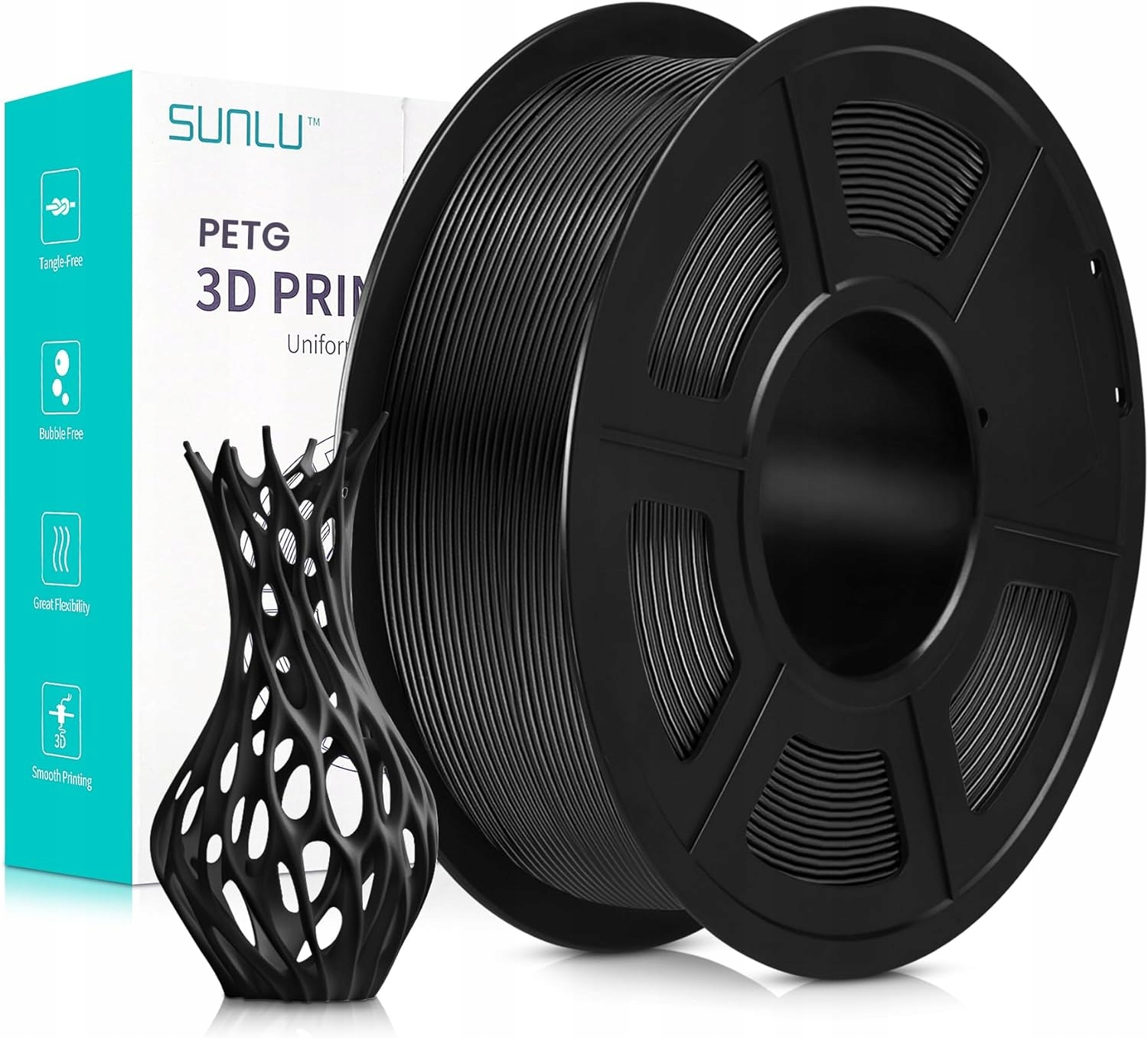 Filament PETG Sunlu 1,75 mm 1000 g czarny