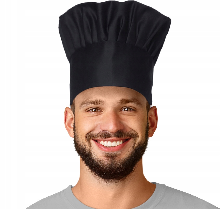 

Czapka Szefa Kucharska Gastronomiczna Czarna Chef