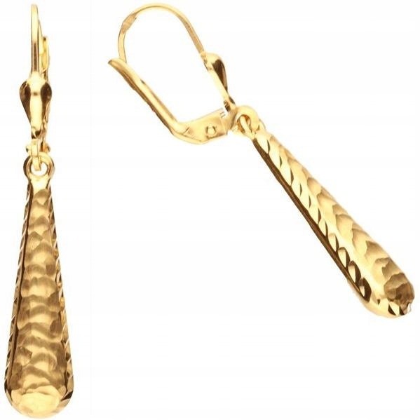 Zlaté náušnice 585 dlouhé úzké rampouchy 2,95 g, klasický vzor jako dárek