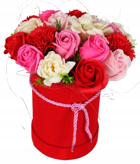 

Flower Box Welurowy Kwiaty Mydlane Bukiet