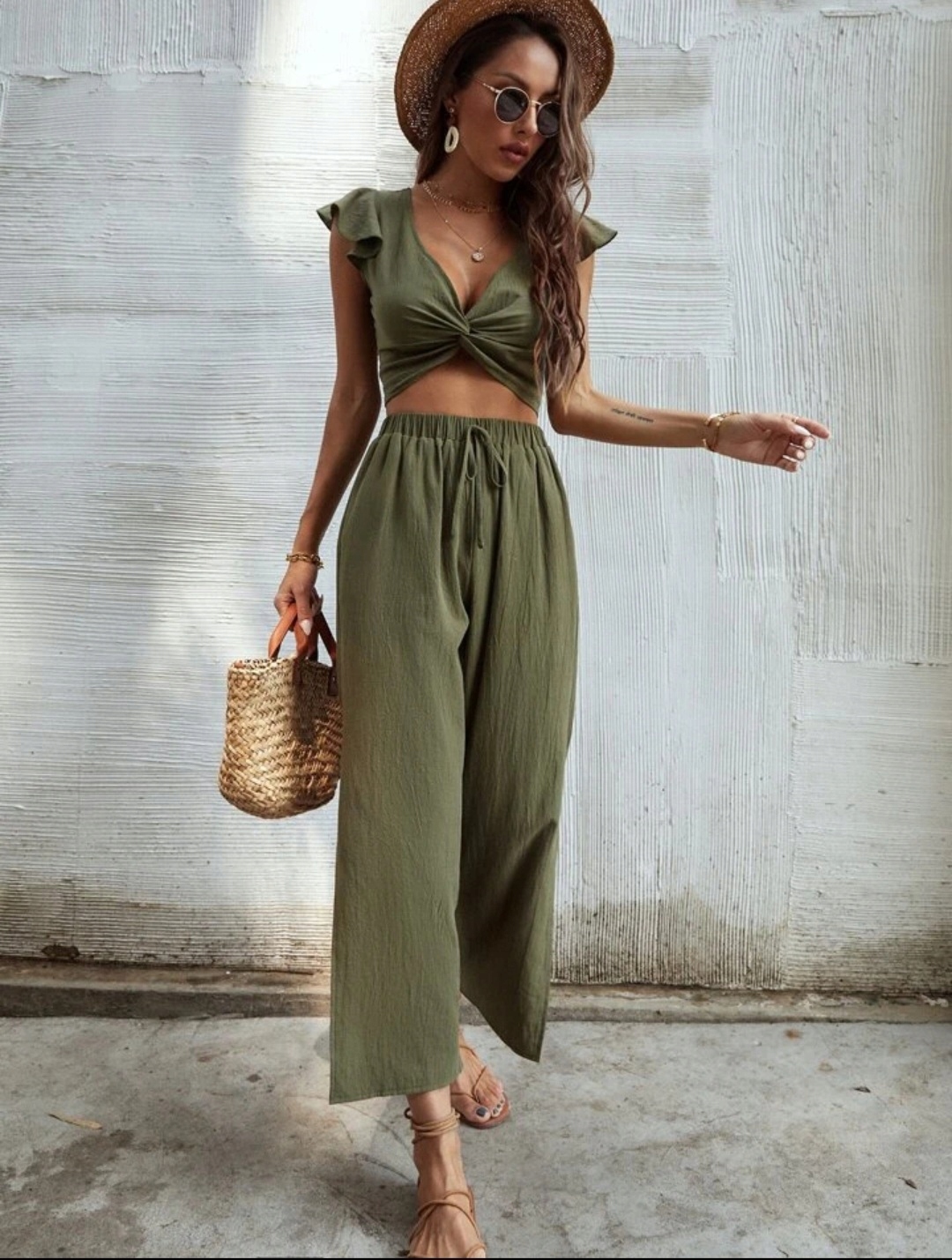 C231 Komplet spodnie top twist Sason M