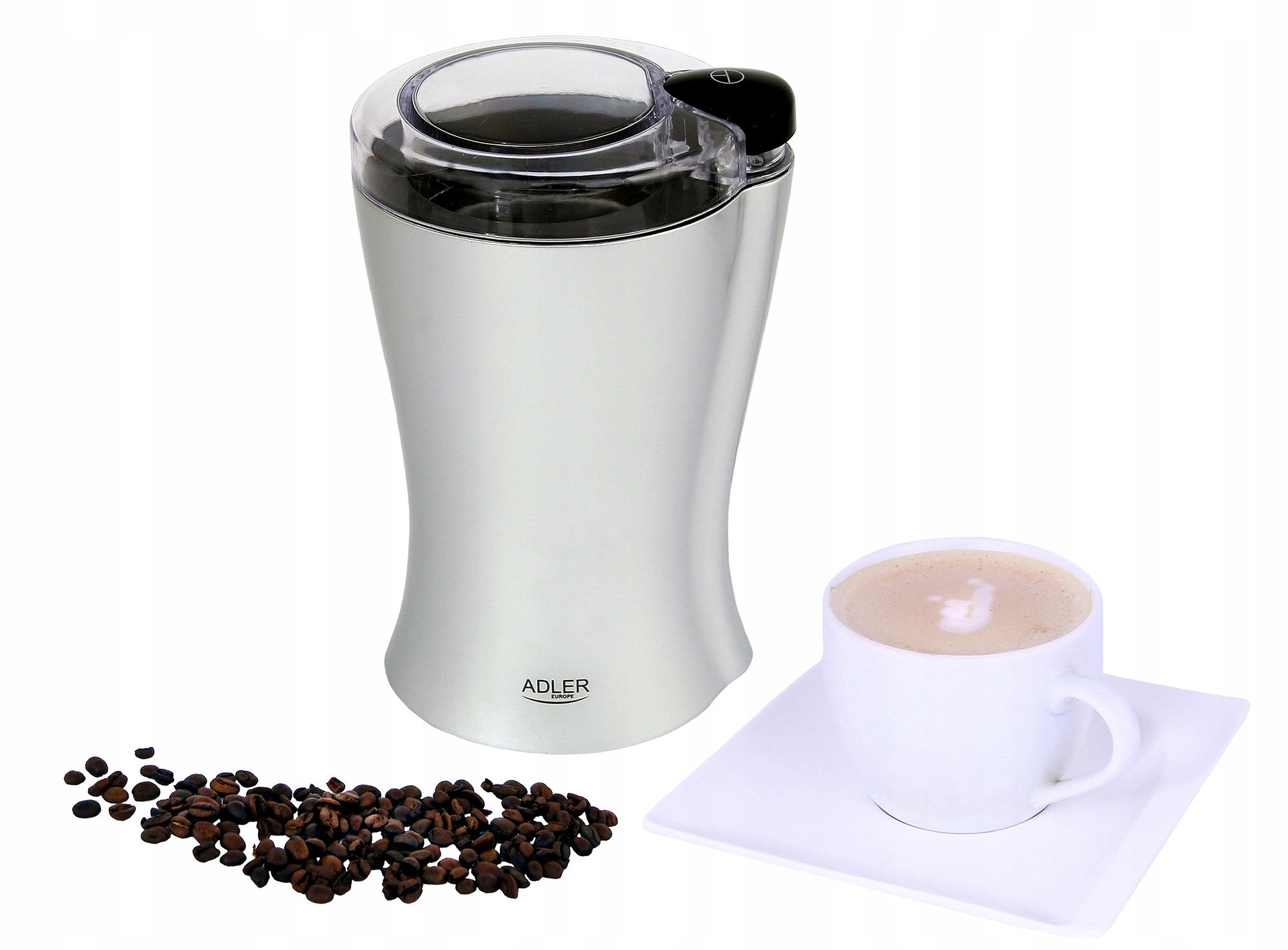 Młynek do Kawy AD 443 150W Cicha Praca 70g Srebrny