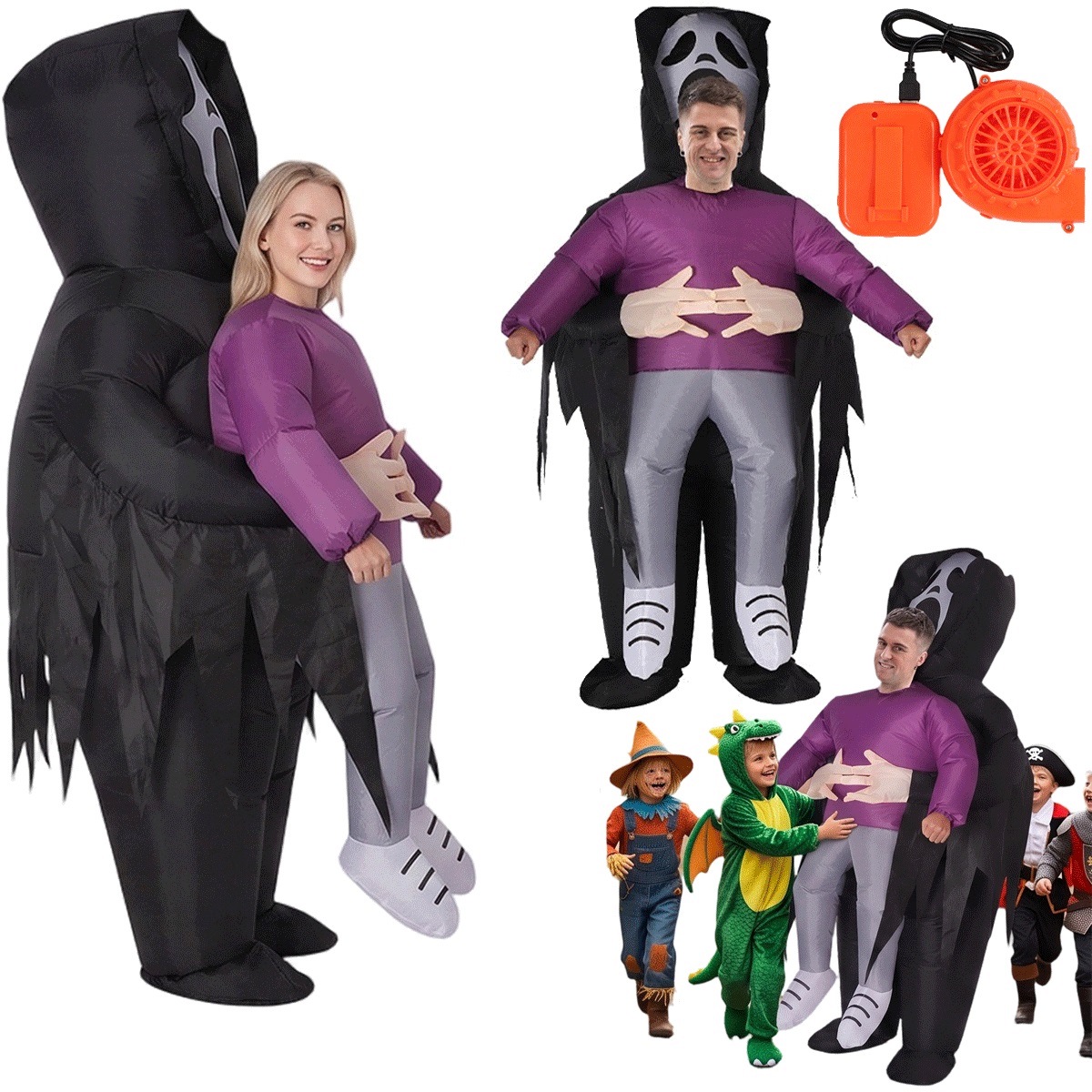 Nafukovací kostým příšery s Usb ventilátorem pro dospělé na Halloween