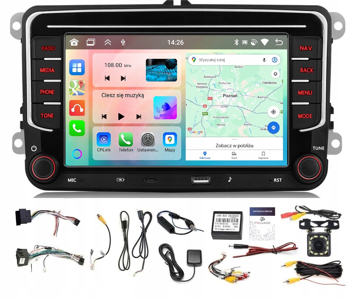 Rádio Navigácia Android Škoda Superb 2008-2013 Wifi Carplay 6GB 128GB