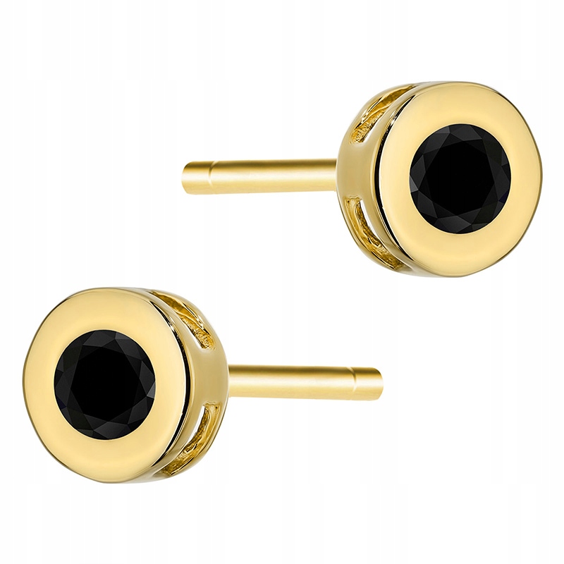 Zlaté Náušnice pr. 585 Kolečka se Zirkony 14k