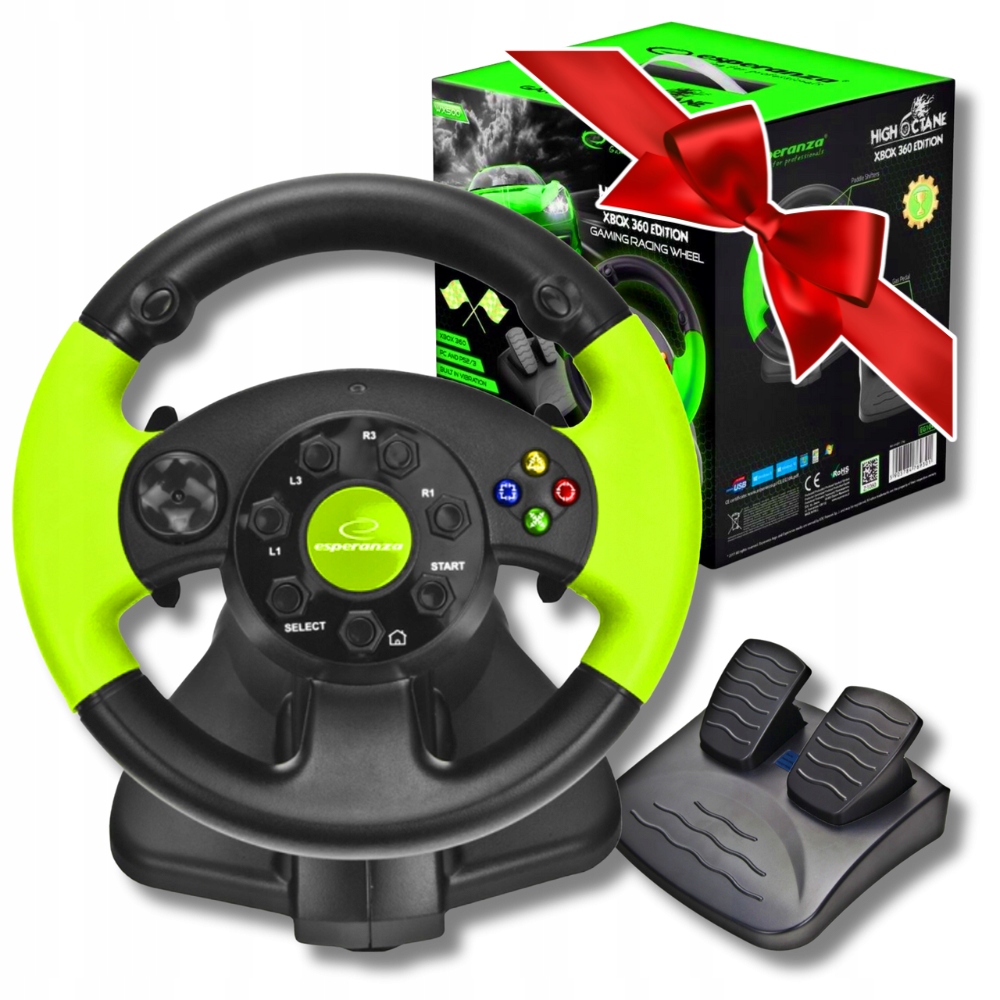 Herní Volant S Pedály A Sadou Tlačítek Pro Xbox 360, Pc, PS3 Dárek