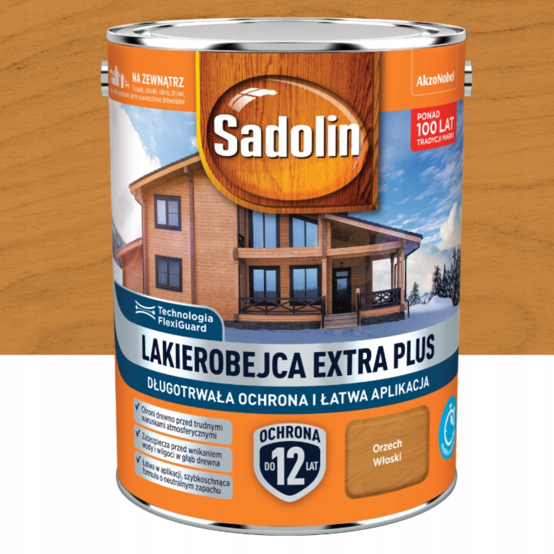 Sadolin Extra Plus Ochranný Lak Na Dřevo 4,5 L, Ořech