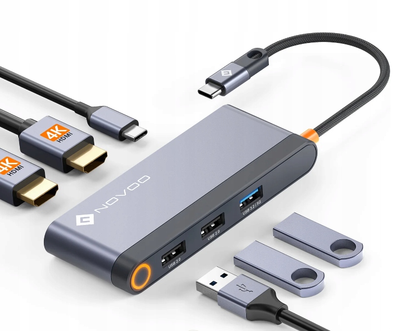Stacja dokująca usb c 6 w 1 Novoo RM6F PD