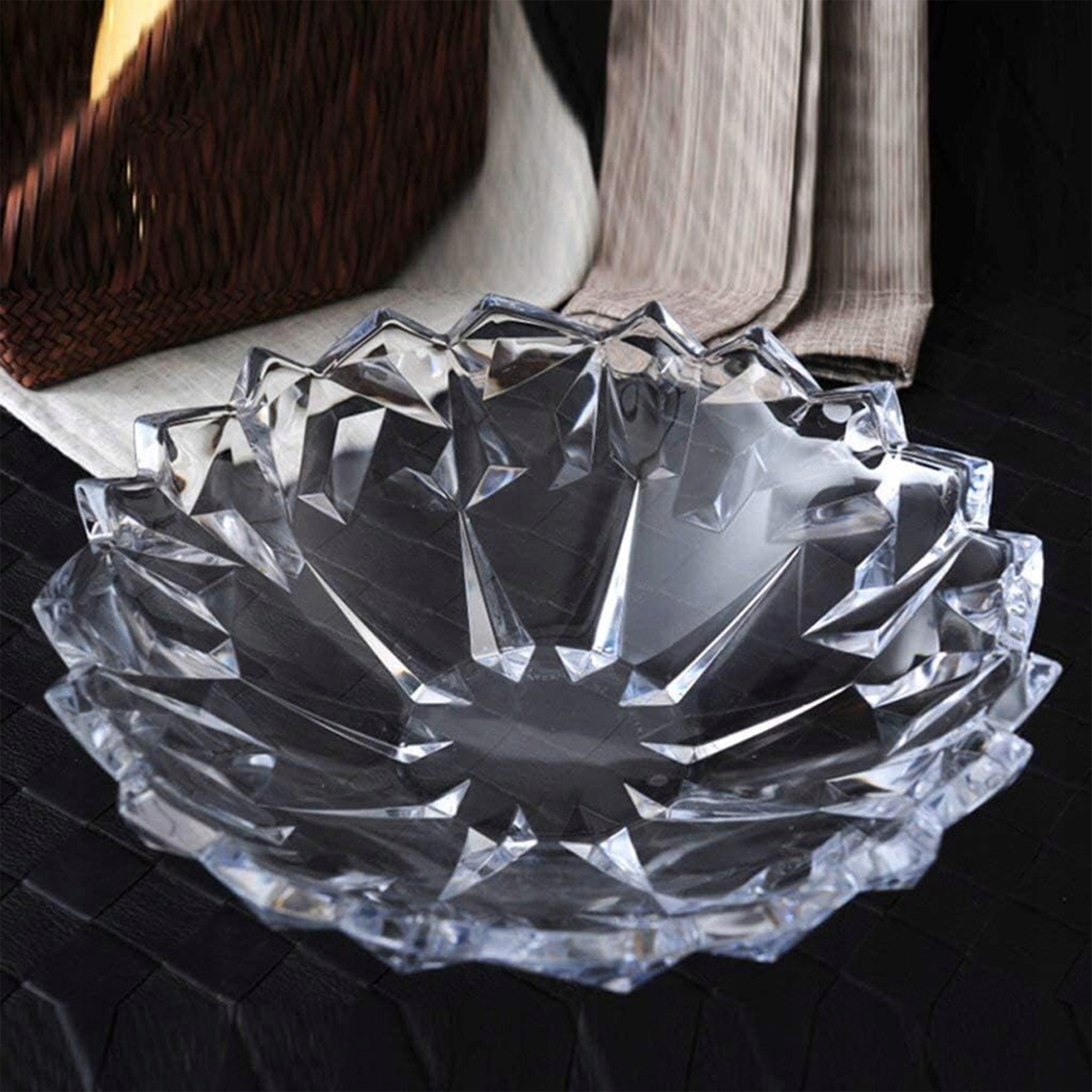 OWOCARKA KRYSZTAŁOWA 33,5CM ELEGANCKA MISA NA OWOCE NOWOCZESNA WZORZYSTA