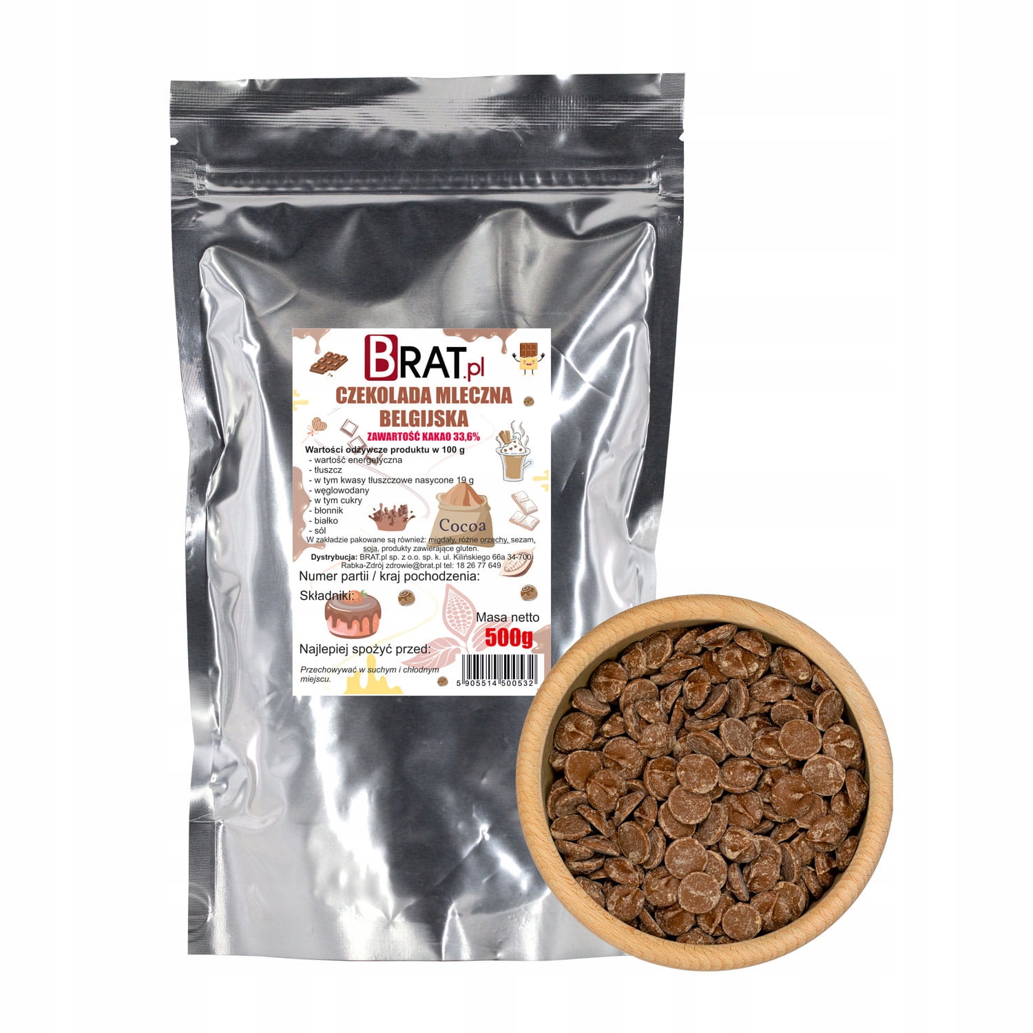 Levně Brat Čokoláda Belgická Mléčná pro fondue fontány 500 g