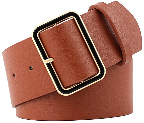 

pasek Damski szeroki Skórzany klamra kwadrat złota