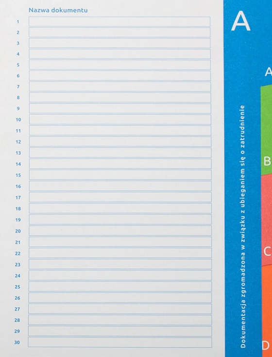 SEGREGATOR A4/2R/20MM NIEBIESKI DO AKT OSOB. 3769