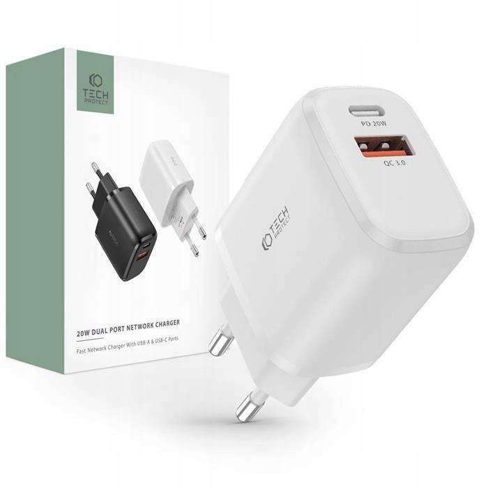 Tech-protect C20W Ładowarka Sieciowa PD20W/QC3.0