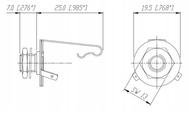 Gniazdo Jack 6,3mm Mono, metalowe NYS229 Marka Neutrik
