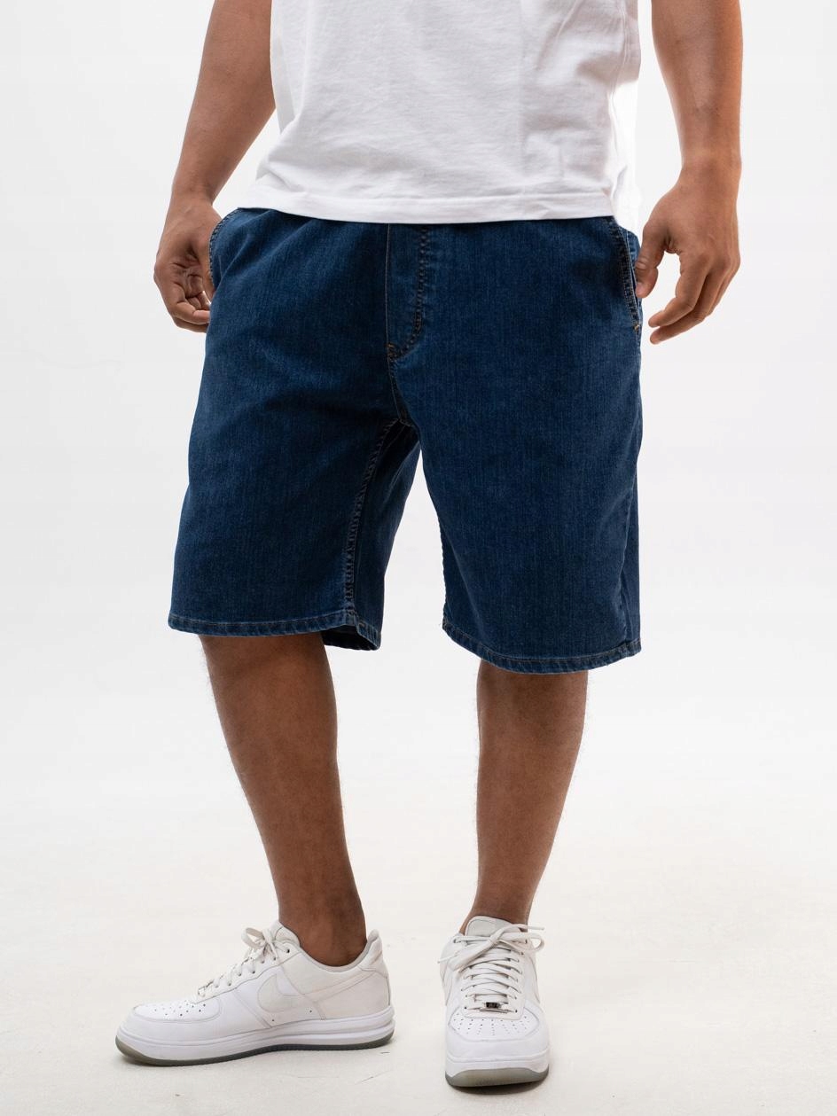 Krátké Kraťasy Široké Baggy Pánské Tmavě modré Zlaté LD L