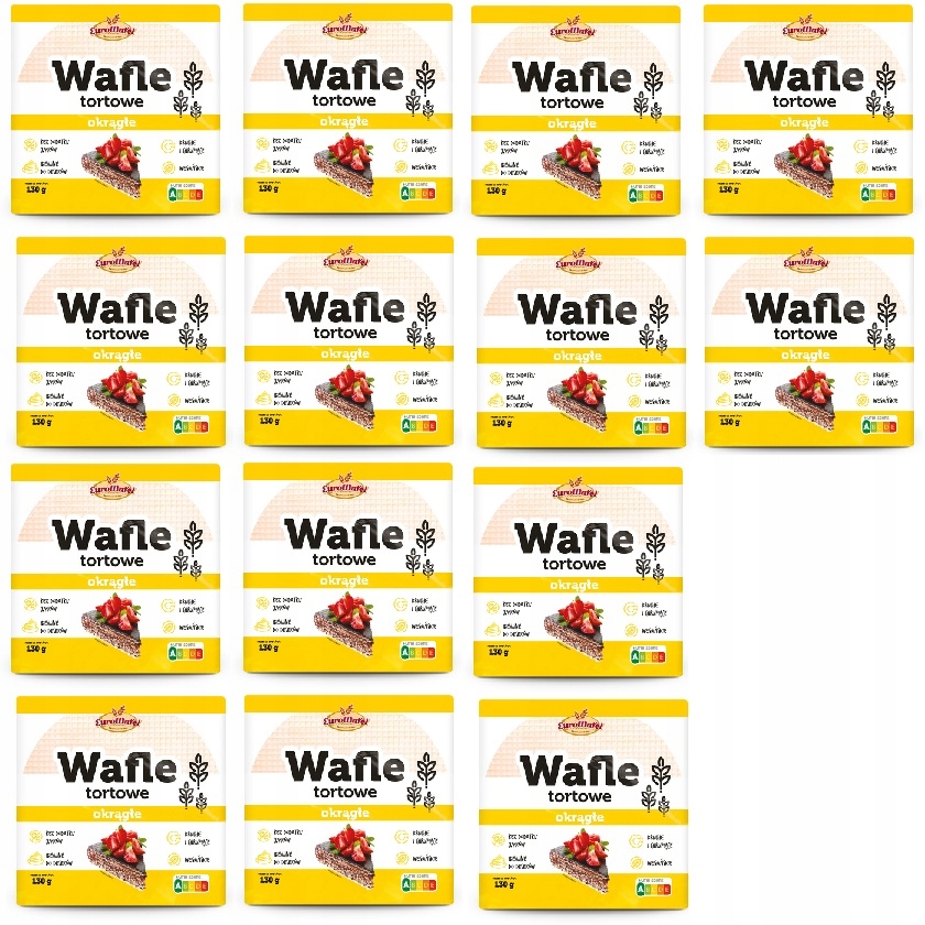 14x 130g Eurowafel Wafle tortowe okrągłe Karton