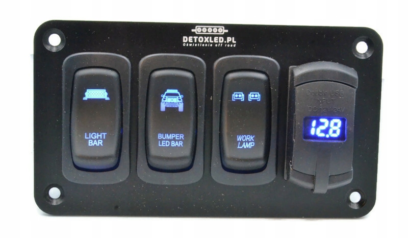 DXS3-VOL-2USB - Панель управления carling 3x синий вольтметр