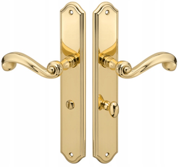 Kľučka na štítku Tupai 704-01, zámok Wc, zlatá 72 mm