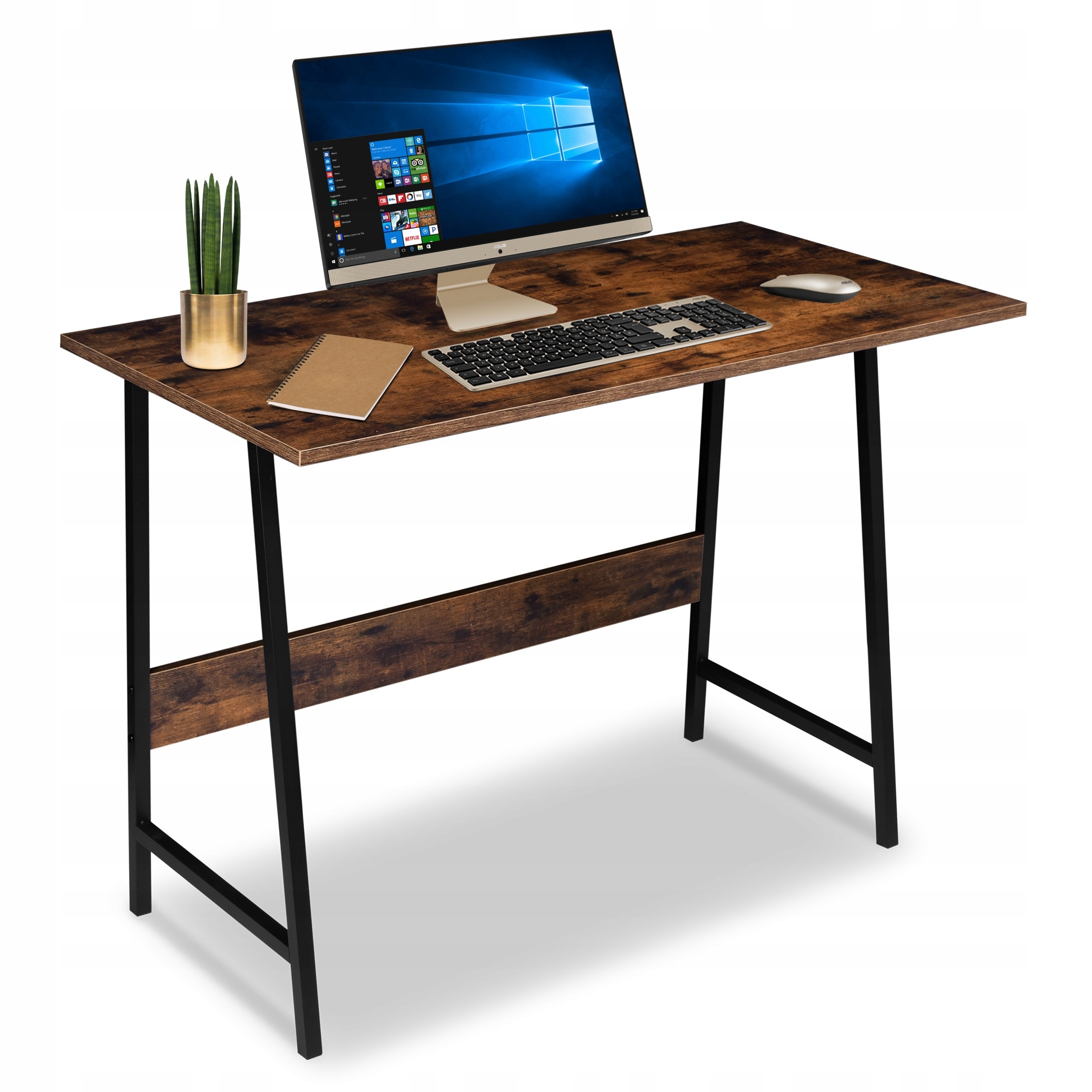 Rustikální Počítačový Stůl Industriální Loft Stolek Na Počítač 100 cm