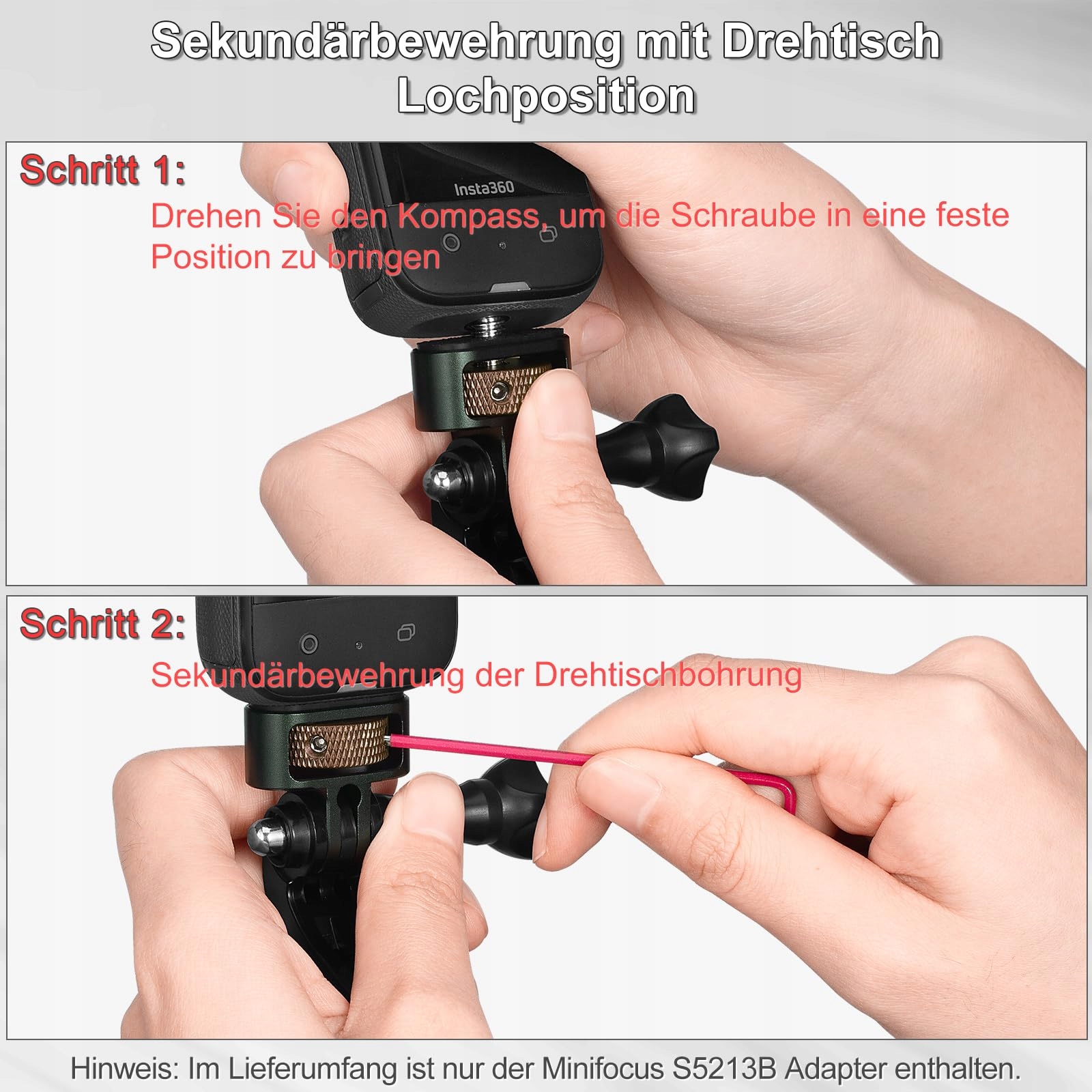 ADAPTER KAMERA STATYW 2 SZTUKI DO GOPRO INSTA 360 SJCAM AKCESORIA — miniatura 4
