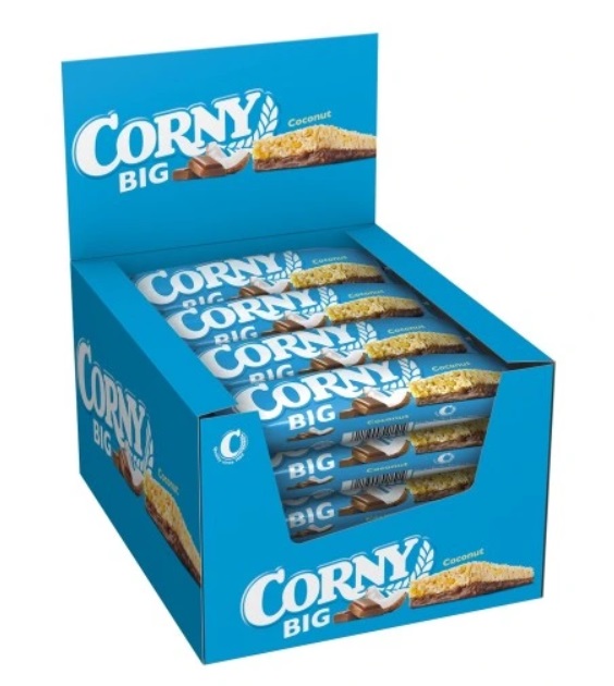 Levně 24 x 50 g Corny Big tyčinka kokosová s mléčnou čokoládou Karton
