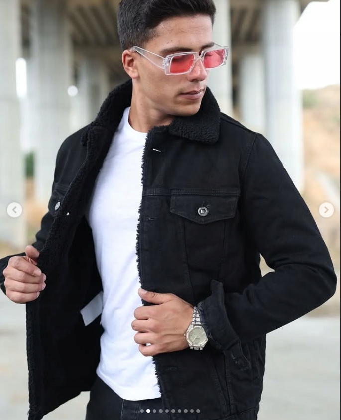 Pánská Džínová Bunda Zateplená Kožíškem (černá) Velikost XXL