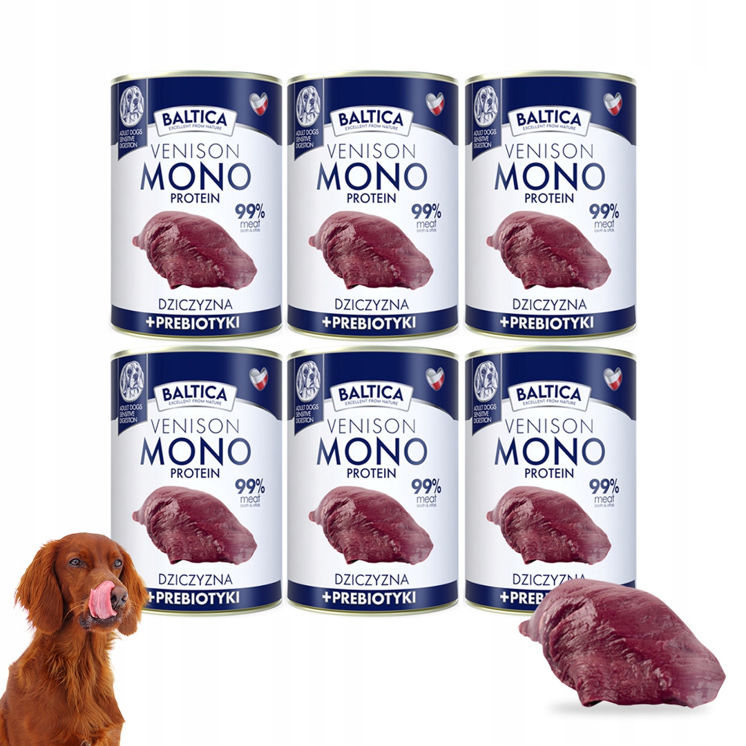 Baltica Venison Prebiotics Monoprotein Psa Prebiotyk 99% Dziczyzna 6x400g