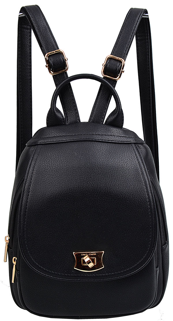 David Jones Plecak Damski Casual Miejski Z Klapką A5 czarny