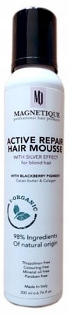 Magnetique stříbrná pěna pro blond vlasy regeneruje a působí proti lámání