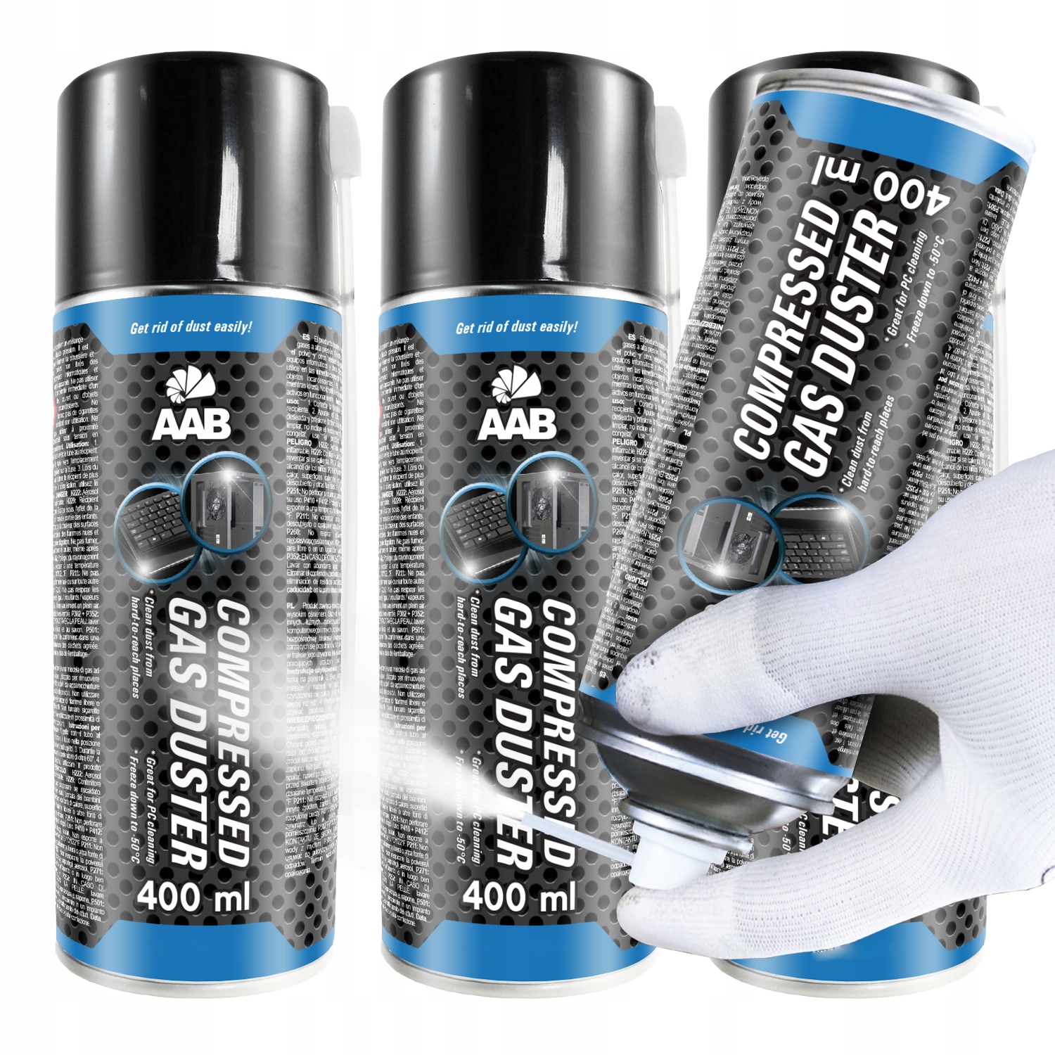 AABCOOLING ZAMRAŻACZ W SPRAYU DO -50C ICE 3x400ml ZAMRAŻA CZYŚCI PC LAPTOP