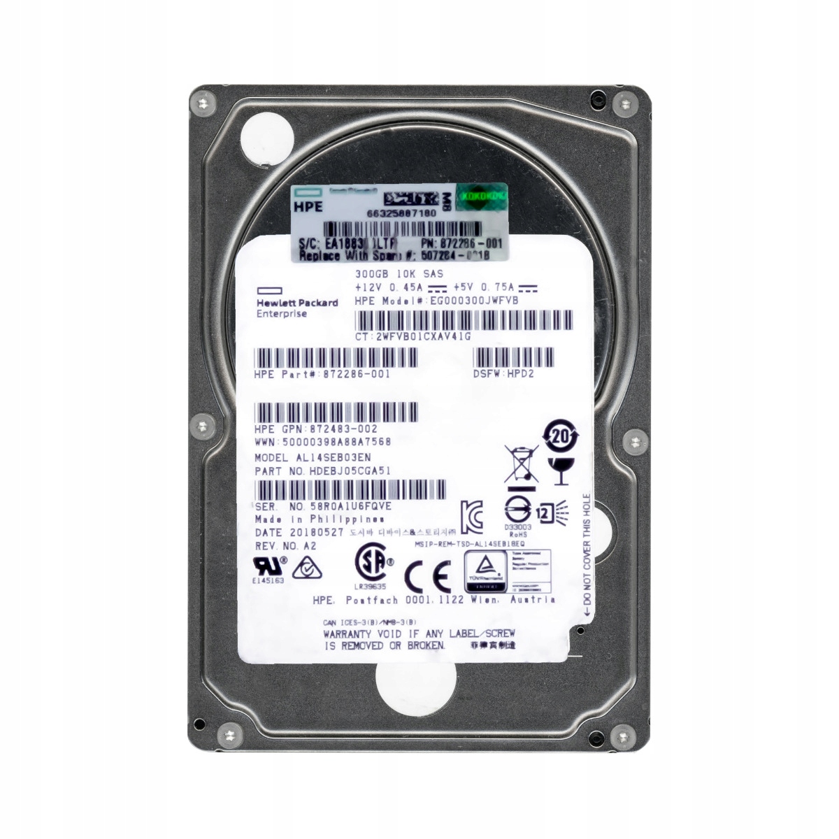 Hp 872286-001 300GB 10K SAS-3 2,5'' EG000300JWFVB
