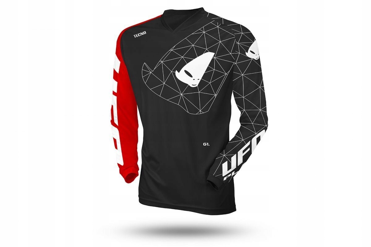 Ufo Koszulka Tecno Jersey Cross Kolor Czarny Czerwony Rozmiar M