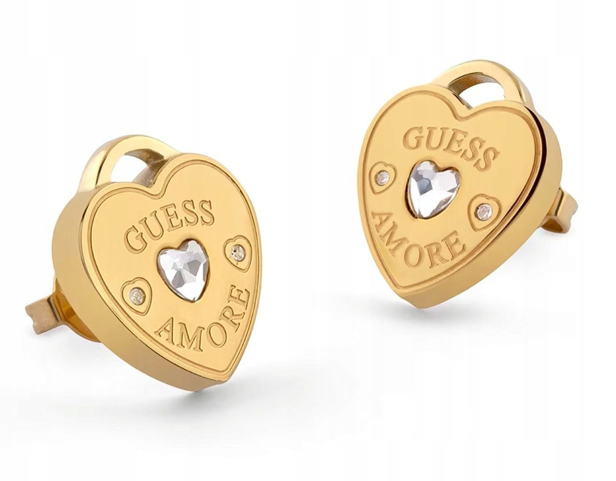 Ocelové Zlaté Guess Amore Se Náušnice Se Zirkony JUBE05058JWYGT/U