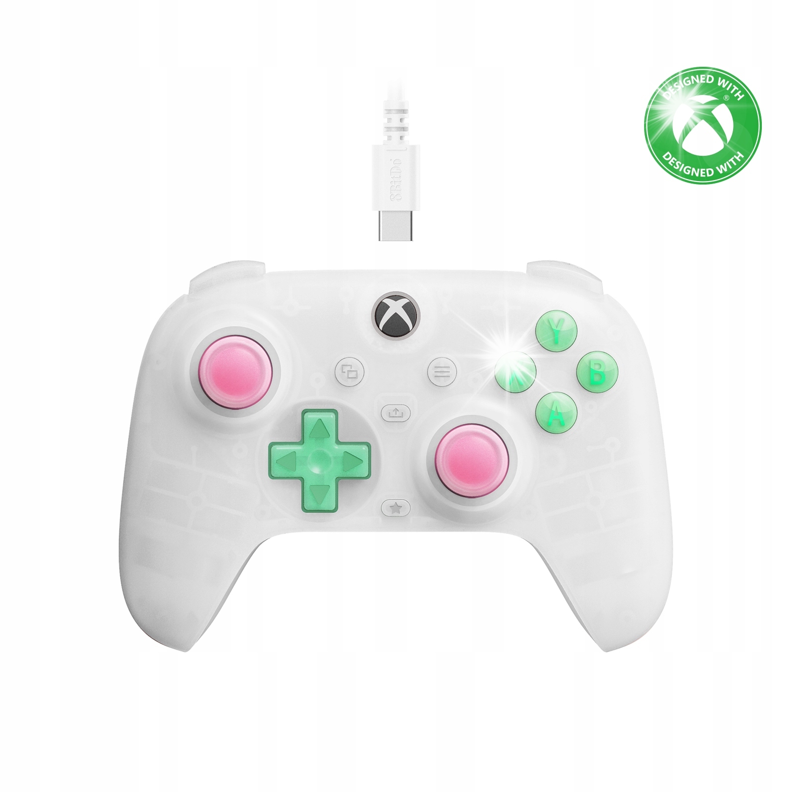 8BITDO Gamepad Ultimate Mini Wired Xbox Pad Clear white