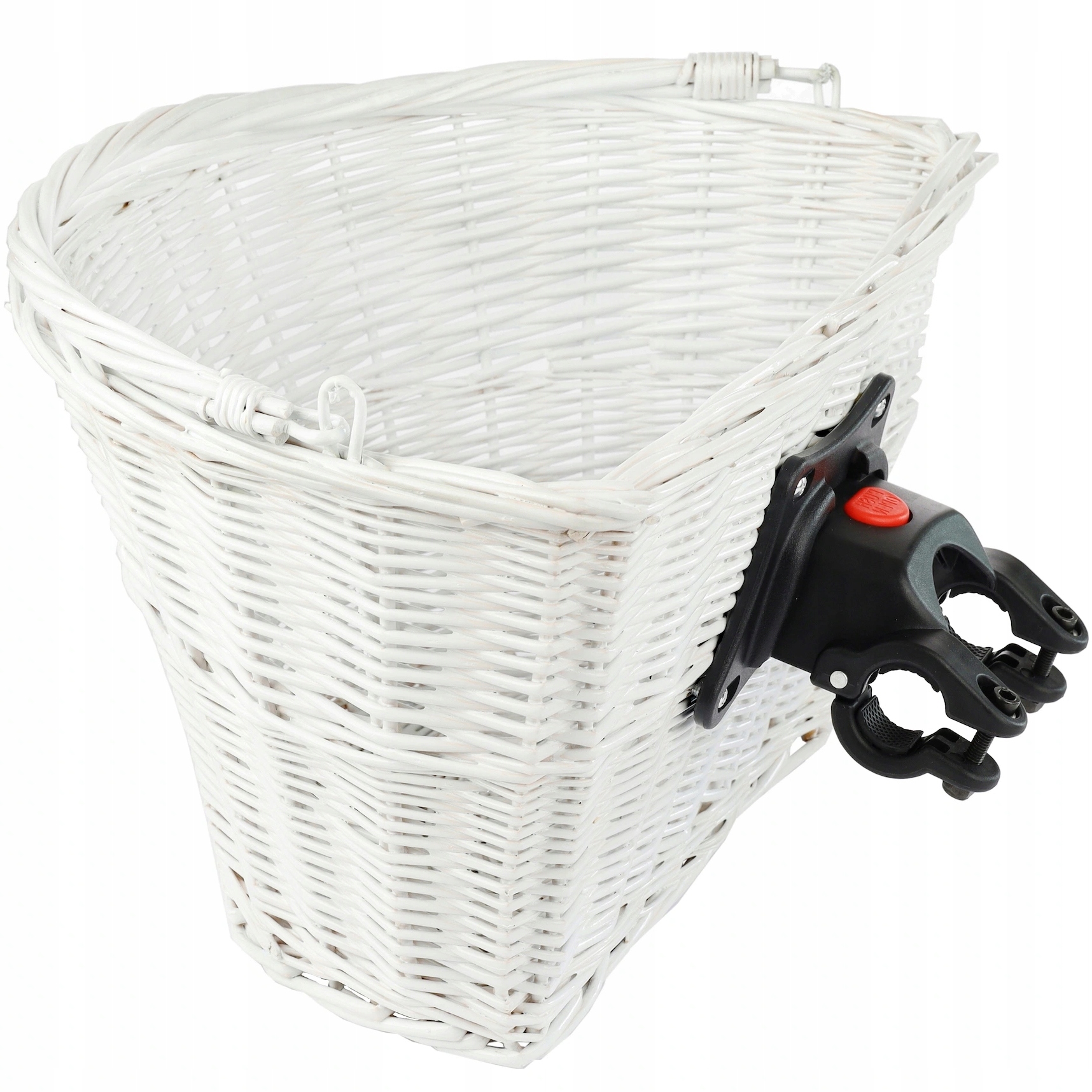 Wiklinowy kosz rowerowy click koszyk rower biały na kierownicę uniwersalny