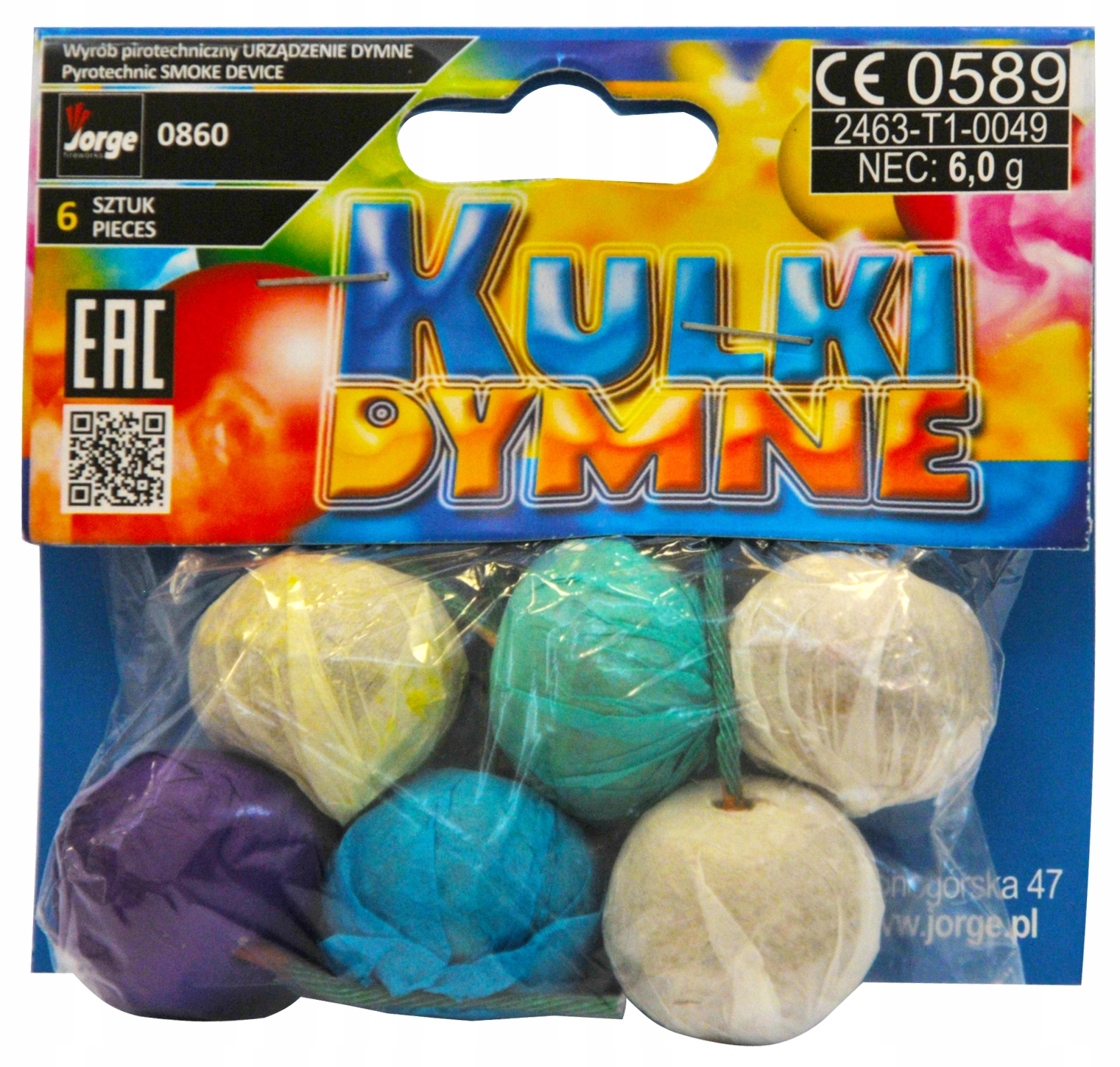 

Kolorowe kulki dymne 6 sztuk 0860 Jorge