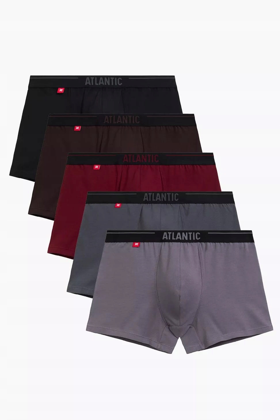 Pánské boxerky Atlantic 5SMH-004 cabernet 5-balení [Velikost 2XL]