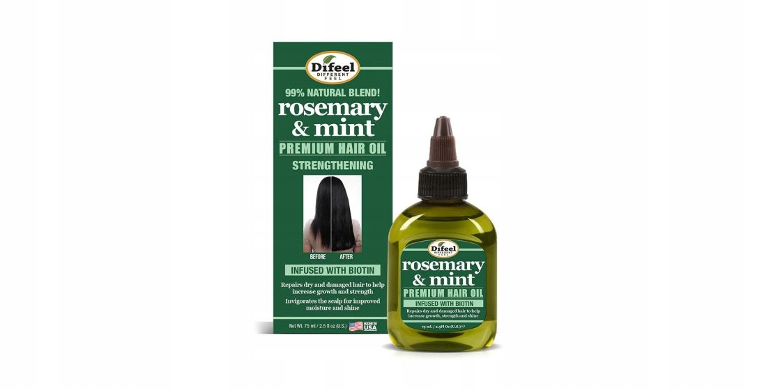 Difeel Rosemary & Mint Premium Hair Oil 75 ml.