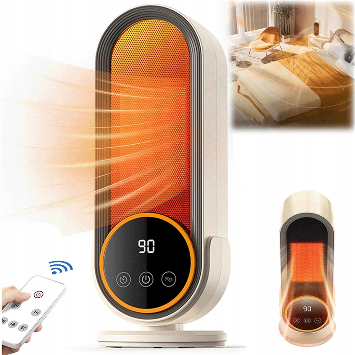 Elektrický Ohřívač 1200 W S Led Displejem A Bezpečnostní Ochranou