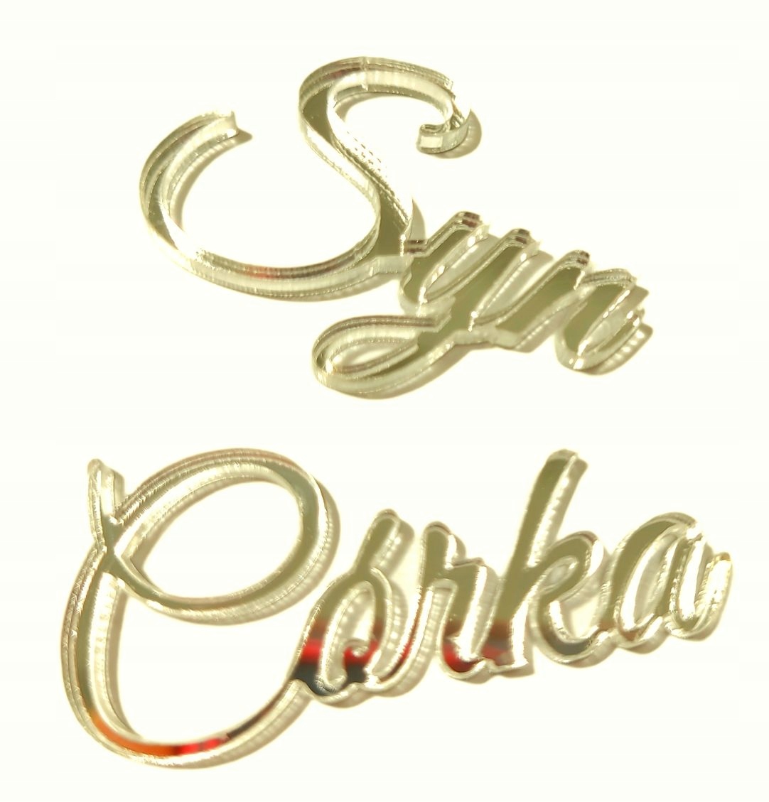 

Lustrzane złote Napisy Córka i Syn na wieszaki