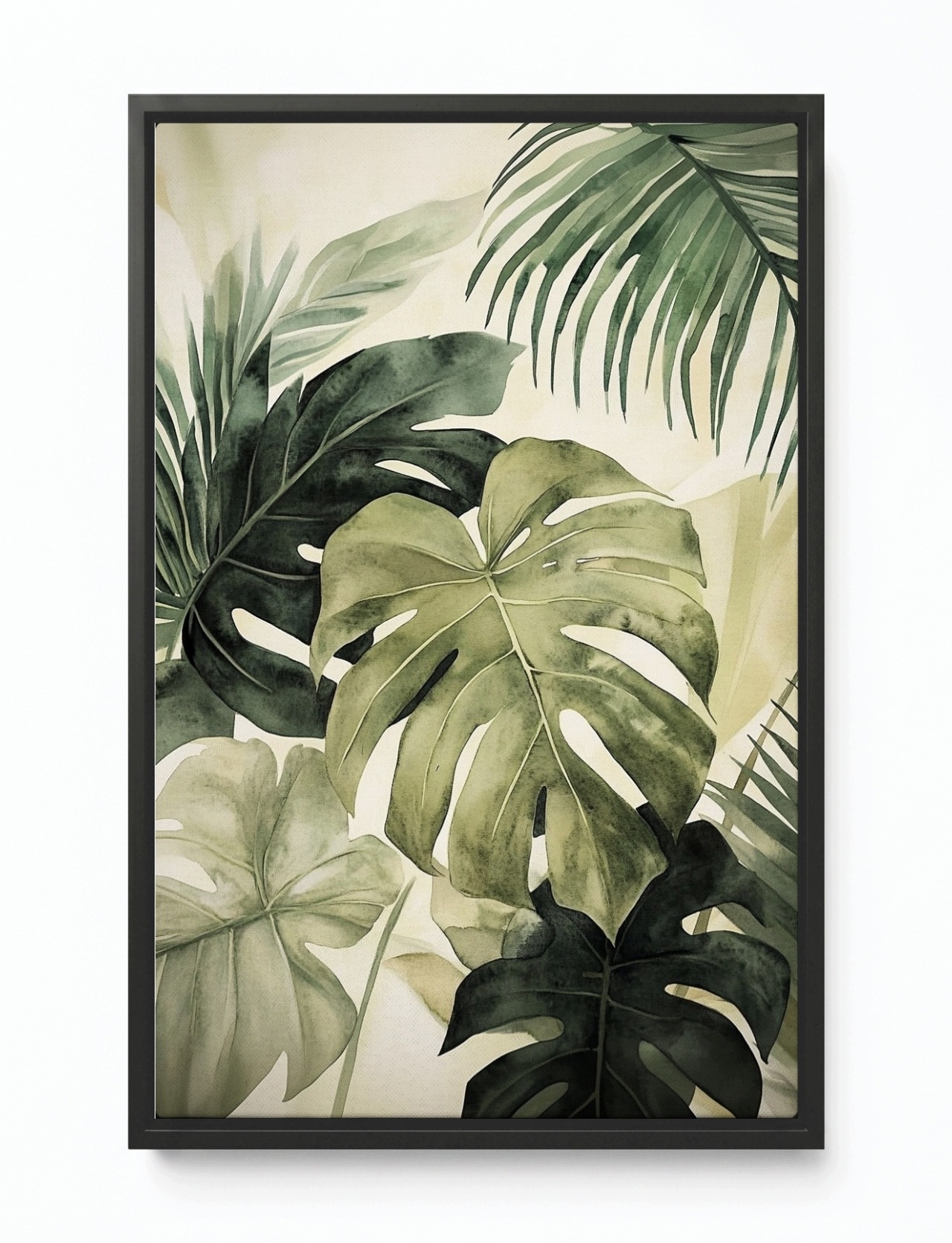 Obraz Rám Americký Box Akvarel Příroda Rostliny Monstera 80x120
